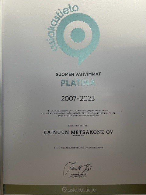 kainuun metäskone suomen vahvimmat platina